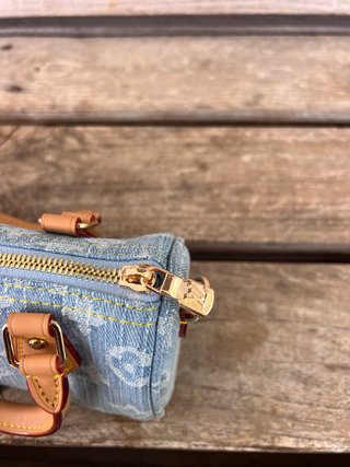 Borsa Louis Vuitton Nano Speedy Denim Blu