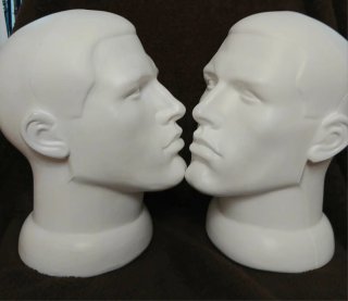 Lote 2 cabezas maniquí hombre