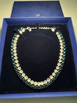 Collar Swarovski Azul y Plateado