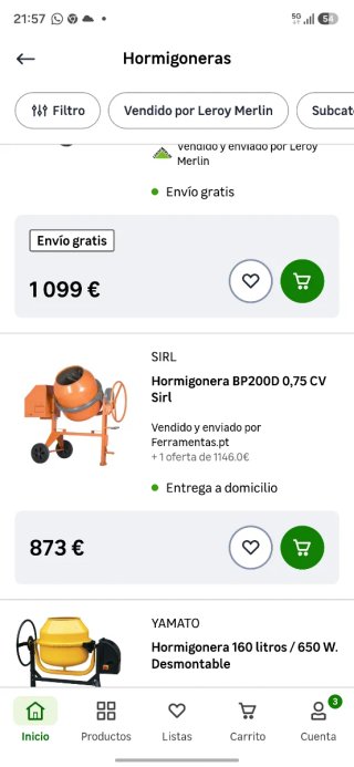 Hormigonera SIRL BP200D 0,75 CV