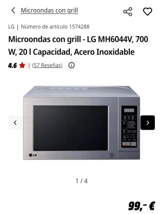 Microondas LG Grill 700W 20L