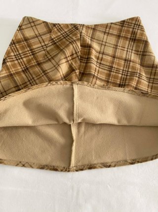 Falda de cuadros marrón estilo vintage 90s Pimkie