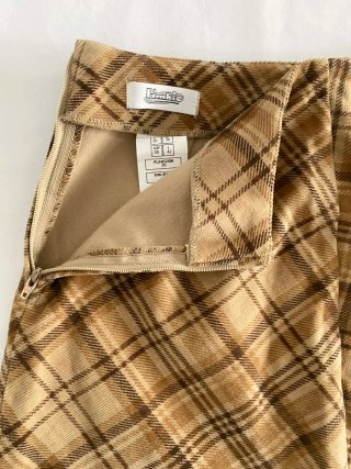 Falda de cuadros marrón estilo vintage 90s Pimkie