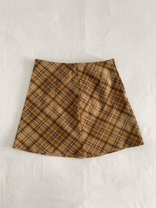 Falda de cuadros marrón estilo vintage 90s Pimkie