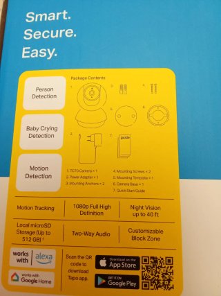 Cámara Seguridad Tapo Pan/Tilt Wi-Fi 1080p
