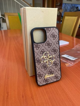 Custodia iPhone 14 Guess Monogram Marrone