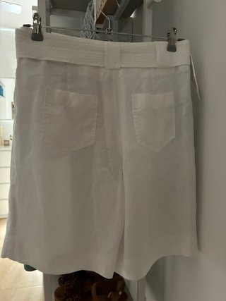 Bermuda lino blanca Mango