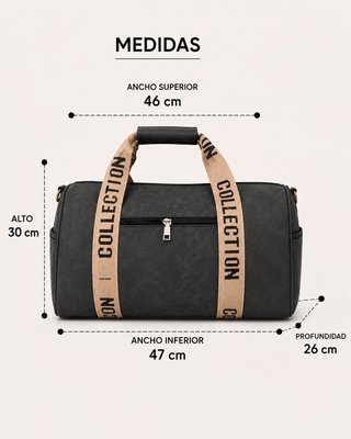 Bolso de viaje - Gym Gris Oscuro estilo Vintage