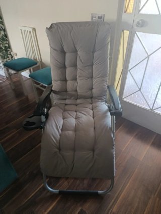 Hamaca plegable gris y beige