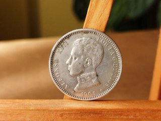 Moneda Plata 1 peseta 1904 *Ø*4 Variante 0 partido