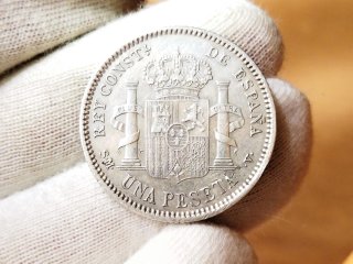 Moneda Plata 1 peseta 1904 *Ø*4 Variante 0 partido
