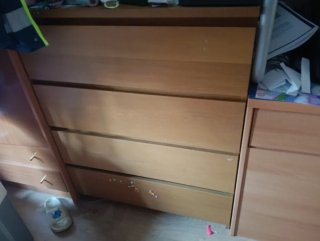 Cómoda de madera con 6 cajones