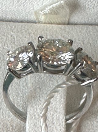 Anillo 3 Diamantes Laboratorio 4ct
