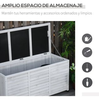 Baúl Almacenaje Exterior 284L Jardín Blanco