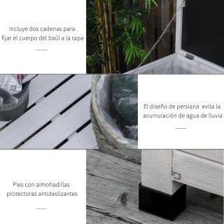 Baúl Almacenaje Exterior 284L Jardín Blanco