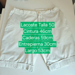 Bermudas Lacoste Talla 50 Beige