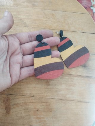 Lote pendientes madera diseño étnico