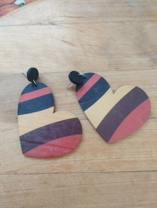 Lote pendientes madera diseño étnico