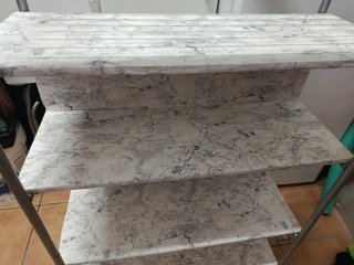 Estantería Metálica Plata y Madera
