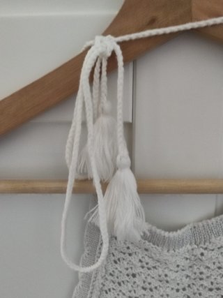 Top crop halter crochet blanco