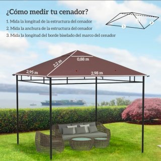 Techo Cenador Repuesto Marrón 3x3
