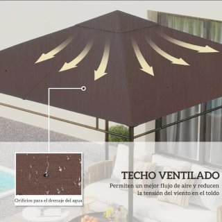 Techo Cenador Repuesto Marrón 3x3