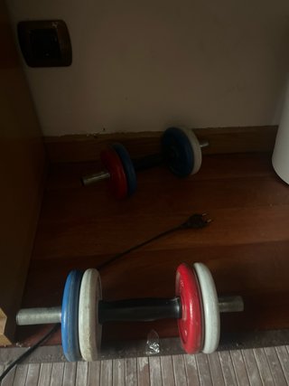 Mancuernas ajustables con discos de colores
