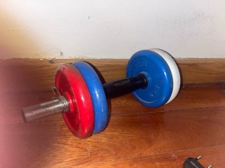 Mancuernas ajustables con discos de colores