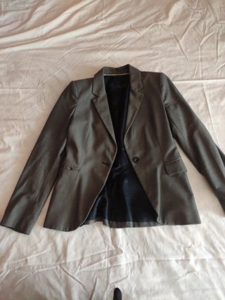 Americana traje entallada gris