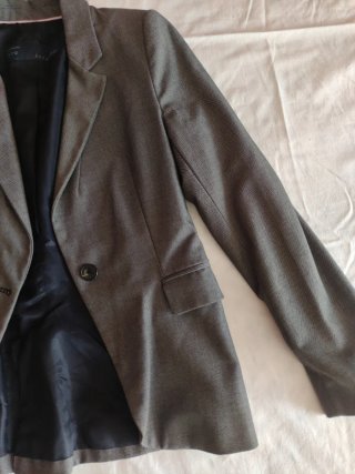 Americana traje entallada gris
