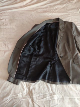 Americana traje entallada gris