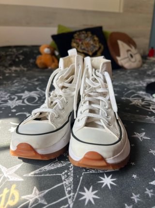 Converse plataforma blancas chica talla 38
