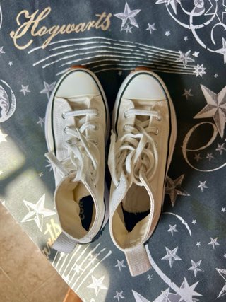 Converse plataforma blancas chica talla 38