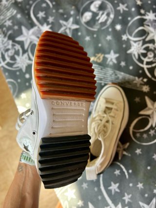 Converse plataforma blancas chica talla 38