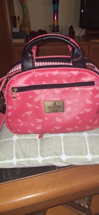 Bolso Neceser Santoro London Rosa y Blanco