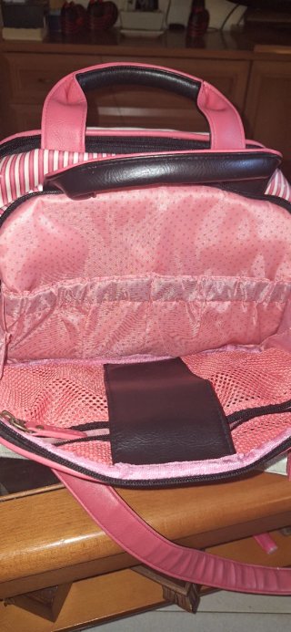 Bolso Neceser Santoro London Rosa y Blanco