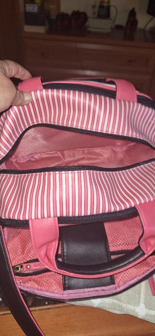 Bolso Neceser Santoro London Rosa y Blanco