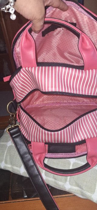 Bolso Neceser Santoro London Rosa y Blanco