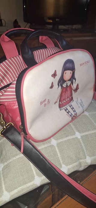 Bolso Neceser Santoro London Rosa y Blanco