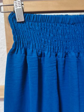 Pantalón azul fluido pierna ancha XXL