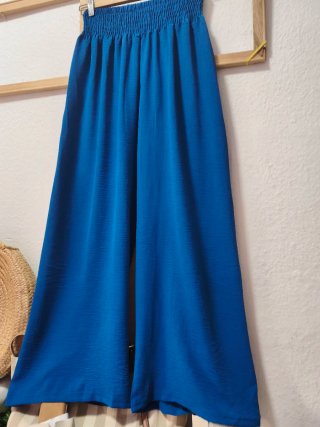 Pantalón azul fluido pierna ancha XXL