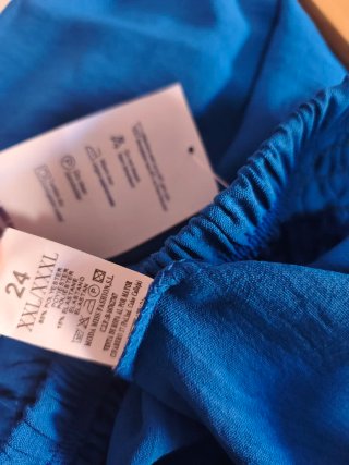 Pantalón azul fluido pierna ancha XXL