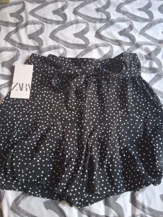 Zara Mini Falda Pantalón negra