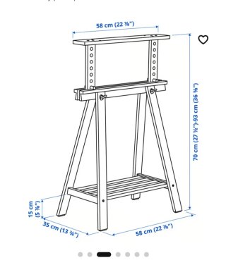Caballetes de madera Ikea.
