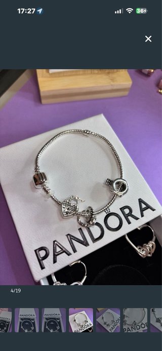 Conjunto Pandora Pulsera y Anillo Corazón