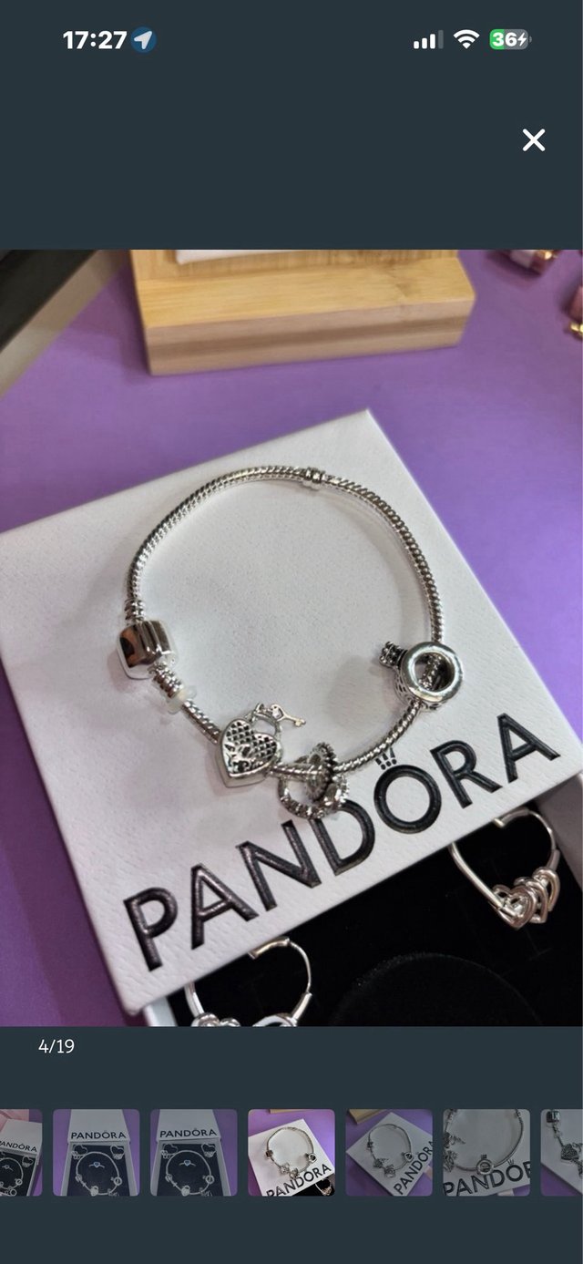 Conjunto Pandora Pulsera y Anillo Corazón