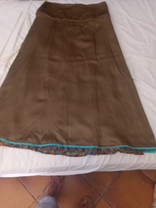 Falda L Gasa Seda Estampada