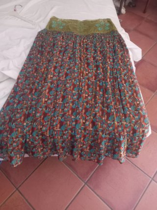 Falda L Gasa Seda Estampada
