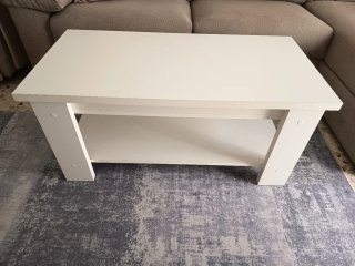 Mesa de salón elevable blanca