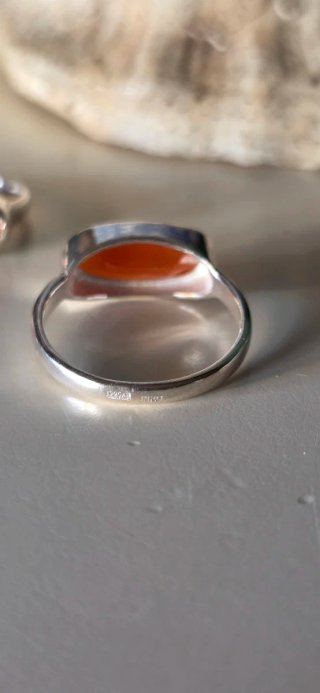 Anillo cornalina de plata Los apilables